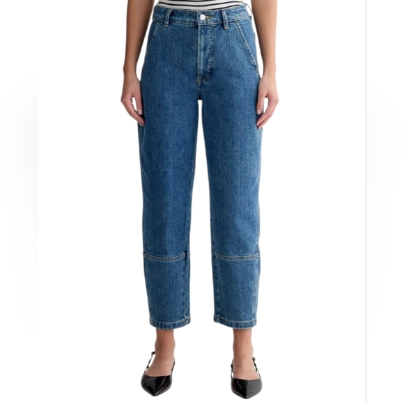 Everlane The Utility Barrel Jean 30rNew Blue Organic Cotton High Rise Cropped